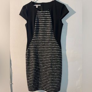 Maggy London black and gray maxi dress